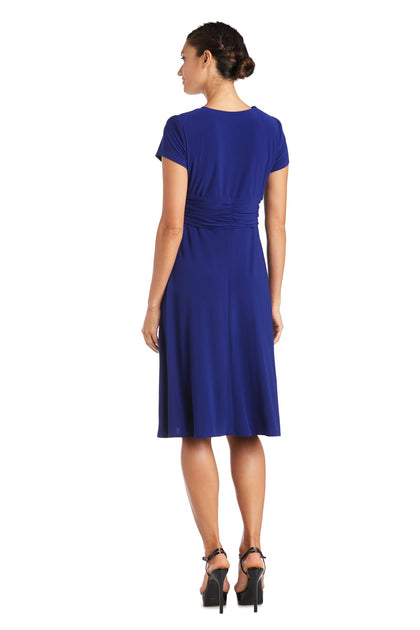 r&m richards short-sleeve faux-wrap dress R&M Richards Plus Short-Sleeve Faux-Wrap Dress