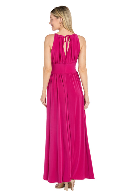 Sleeveless Long Gown With Beaded Waist  R&M Richards