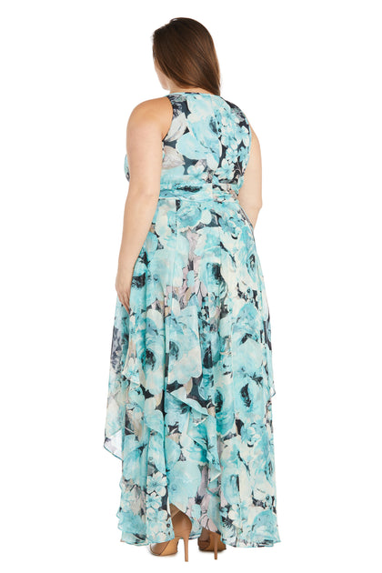 R & M Richards Plus Size Floral-print Halter Maxi Dress
