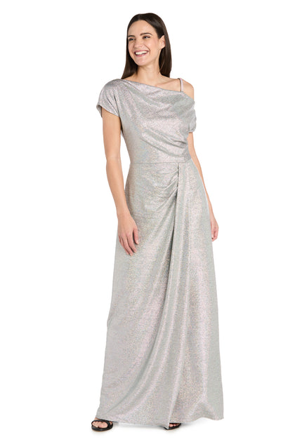 r&m richards off the shoulder dress R & M Richards Women's Sequin Lace Cold Shoulder Gown - Plum