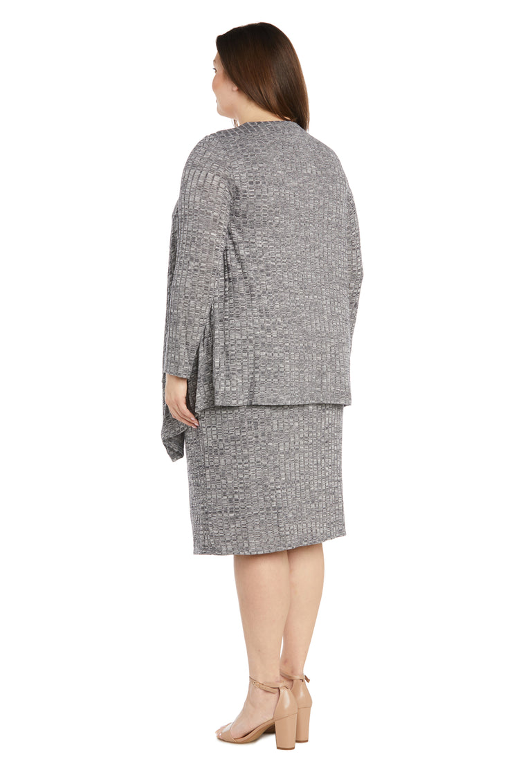 Cascade Grey Knit Jacket Dress - Plus