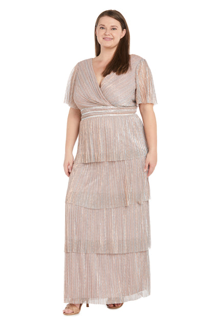 Layered Crinkle Dress with Rhinestone Waistband - Plus – R&M Richards