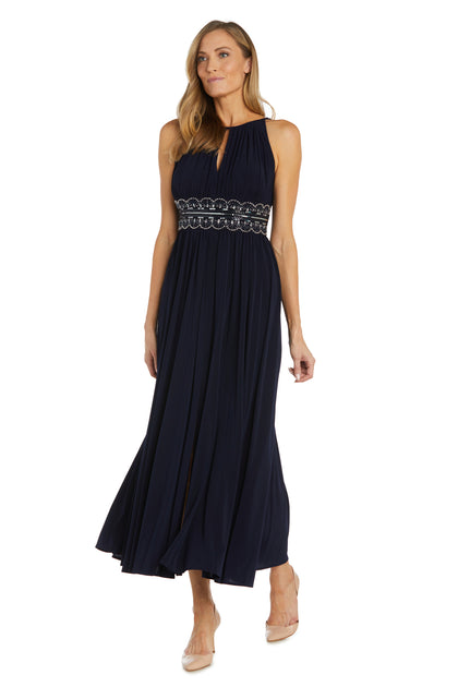 R&M Richards Womens Plus Size Sleeveless Evening Gown – Embellished Pleated  Gown