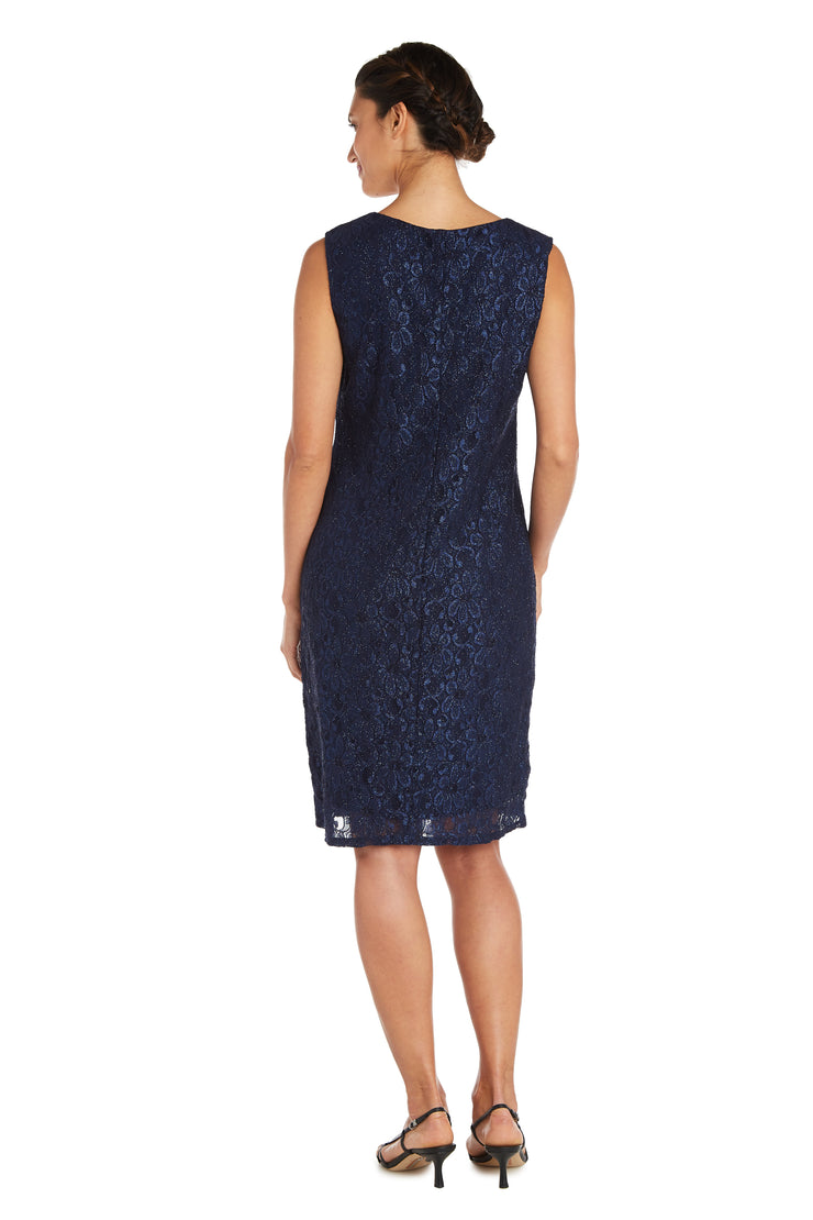 Lace Shift Dress with Pearl Embellishment