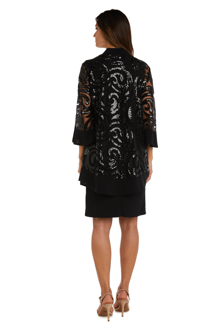 Two-Piece Sequin Swirl Jacket Dress