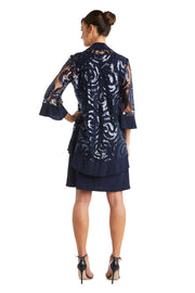 Two-Piece Sequin Swirl Jacket Dress