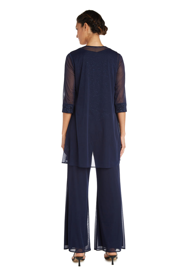 R&M Richards Navy Social Occasion Mother of the Bride Formal Pant Suit 
