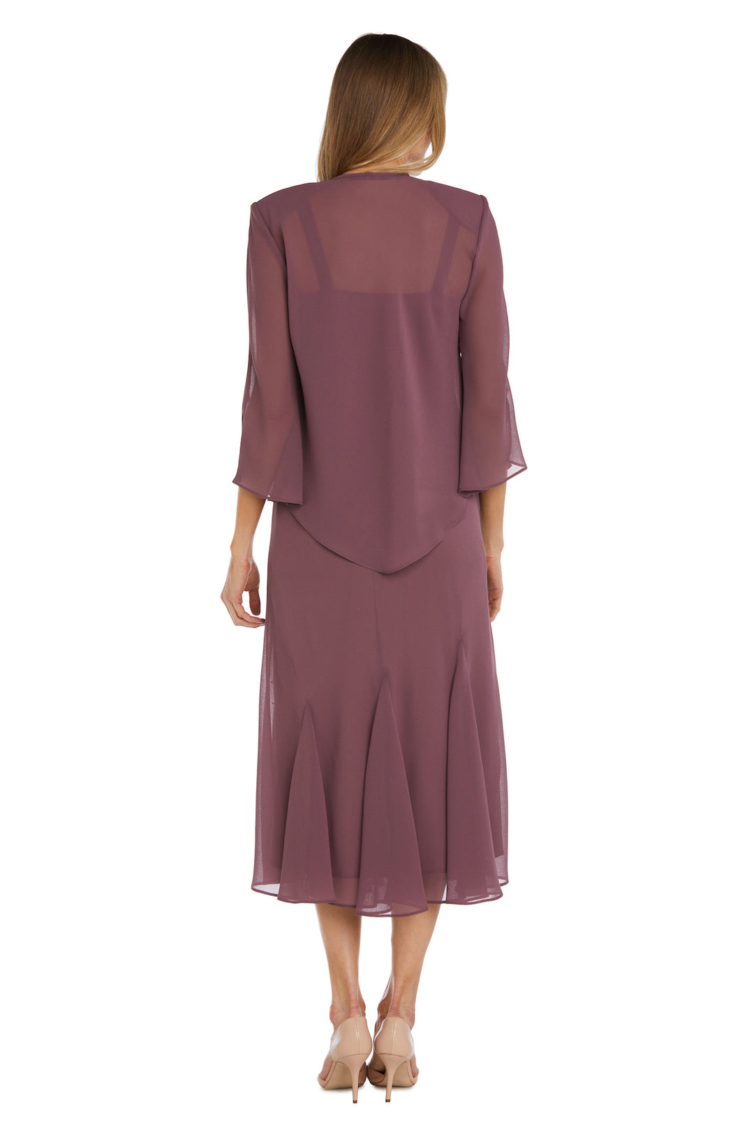 Beaded Slip Chiffon Jacket Dress – Black / 8 By R&M Richards