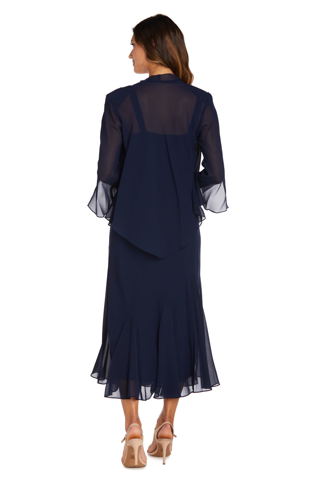 r&m richards womens chiffon beaded dress with jacket Beaded Slip Chiffon Jacket Dress