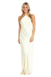 Lucia High Neck Satin Gown