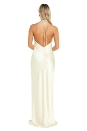 Lucia High Neck Satin Gown