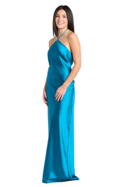 Lucia High Neck Satin Gown