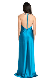 Lucia High Neck Satin Gown