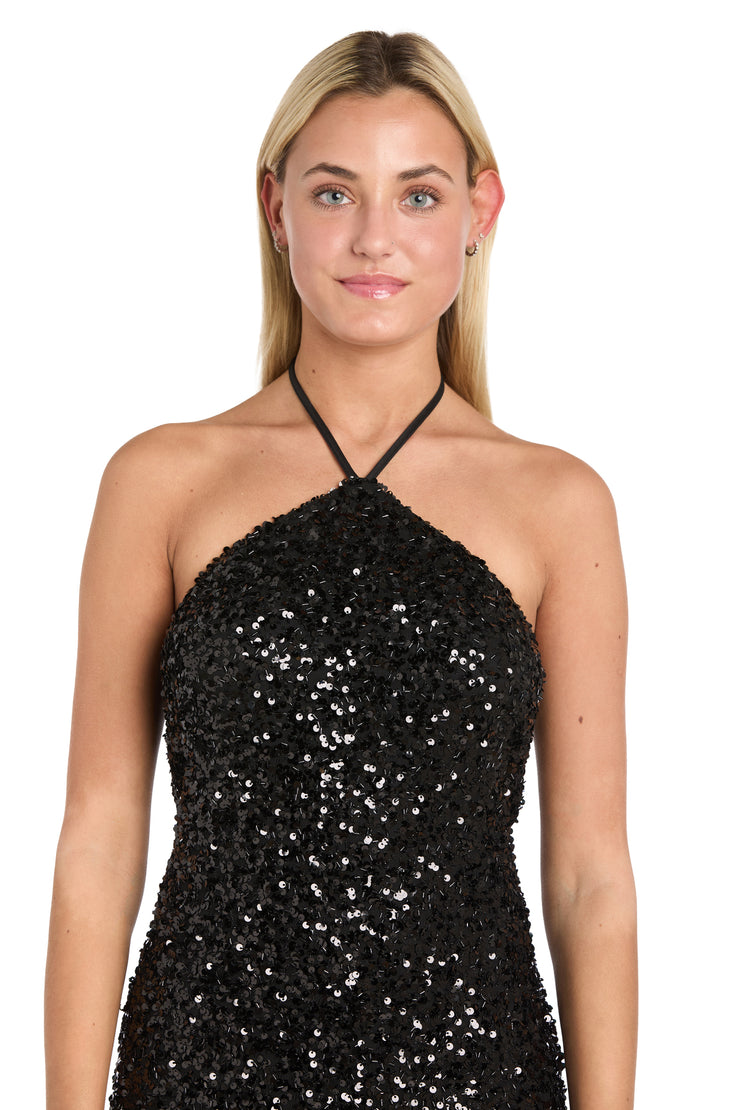 Roxy Sequin Halter Dress