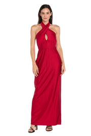 Crisscross Elegance Halter Maxi Dress
