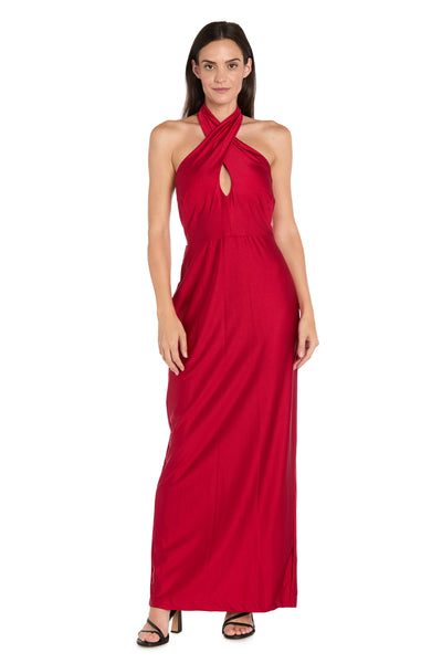Crisscross Elegance Halter Maxi Dress