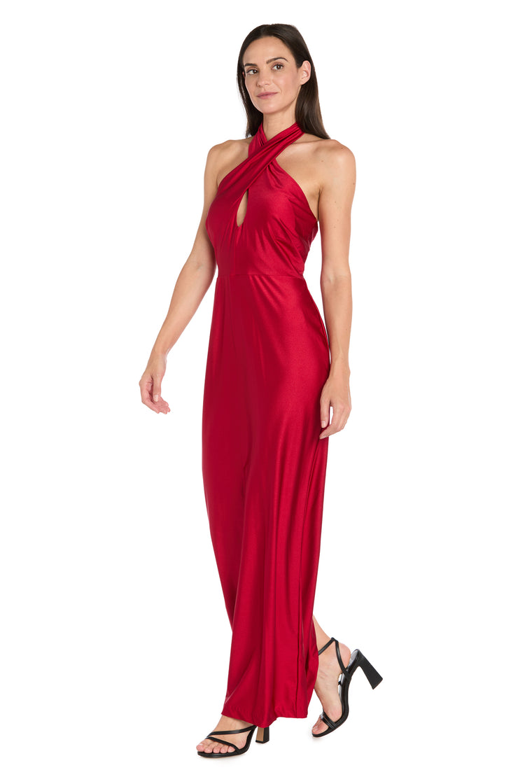 Crisscross Elegance Halter Maxi Dress