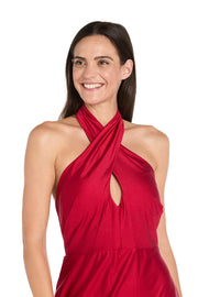 Crisscross Elegance Halter Maxi Dress