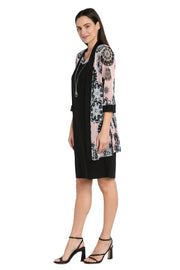 Black & Pink Printed Jacket Dress - Petite