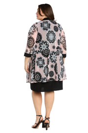 Black & Pink Printed Jacket Dress - Plus