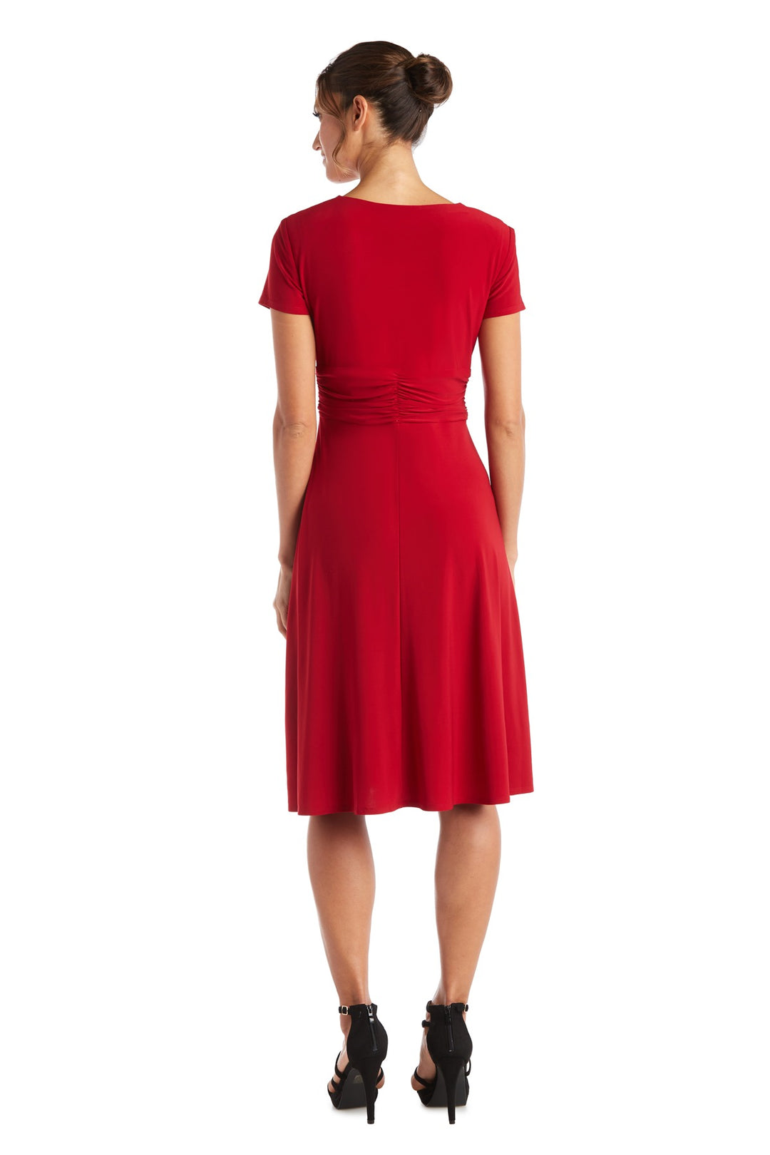 Faux Wrap Dress with Waist Embellishment – R&M Richards