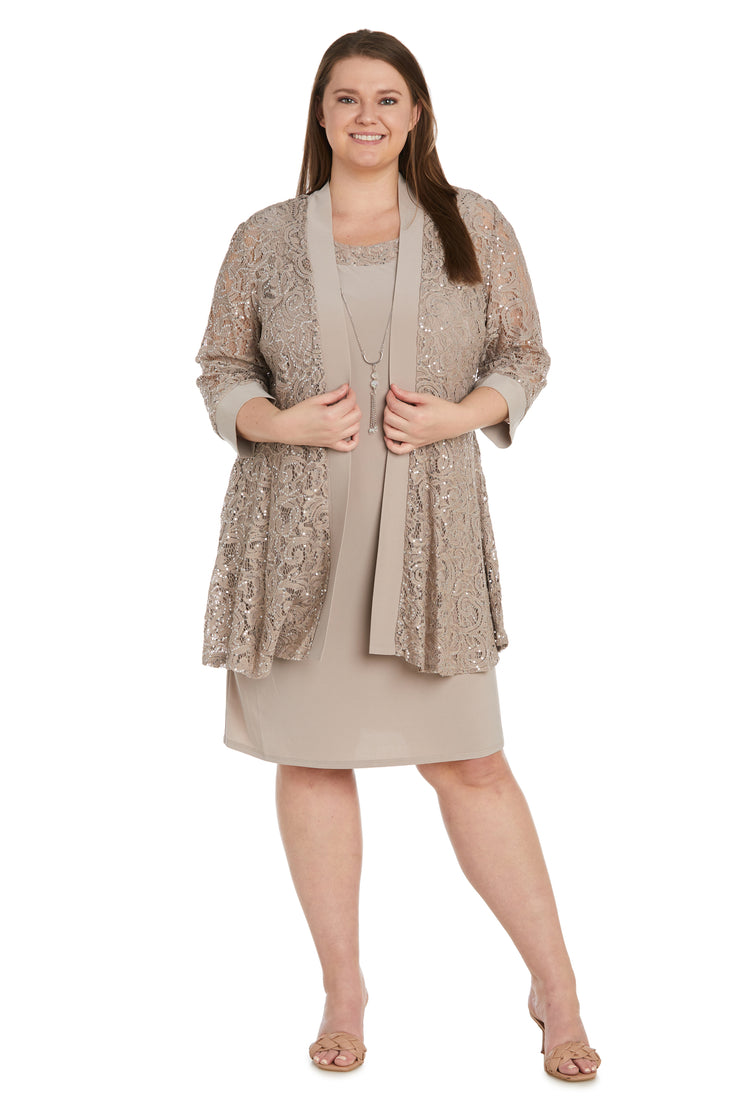 Sequenced Laced Jacket Dress - Plus