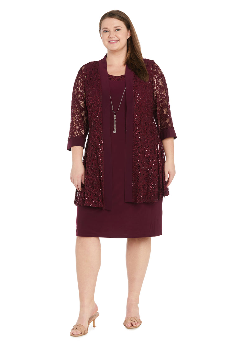 Sequenced Laced Jacket Dress - Plus