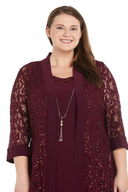 Sequenced Laced Jacket Dress - Plus
