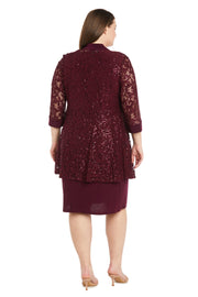 Sequenced Laced Jacket Dress - Plus