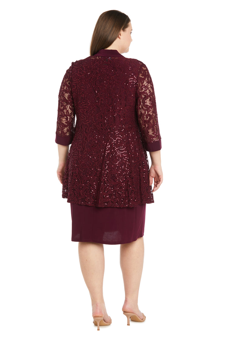 Sequenced Laced Jacket Dress - Plus