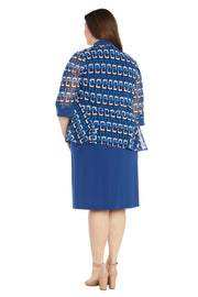 Jacket Dress with Geometric Print - Plus