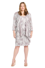 Metallic Printed Jacket Dress - Plus