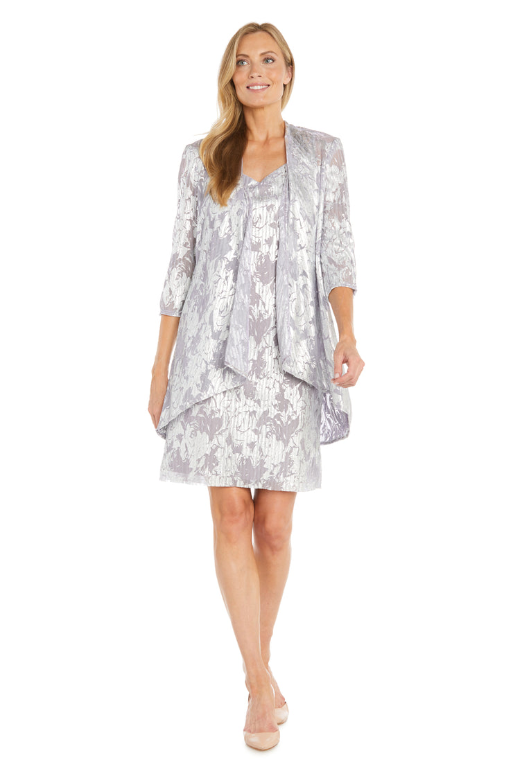 Metallic Printed Jacket Dress - Petite