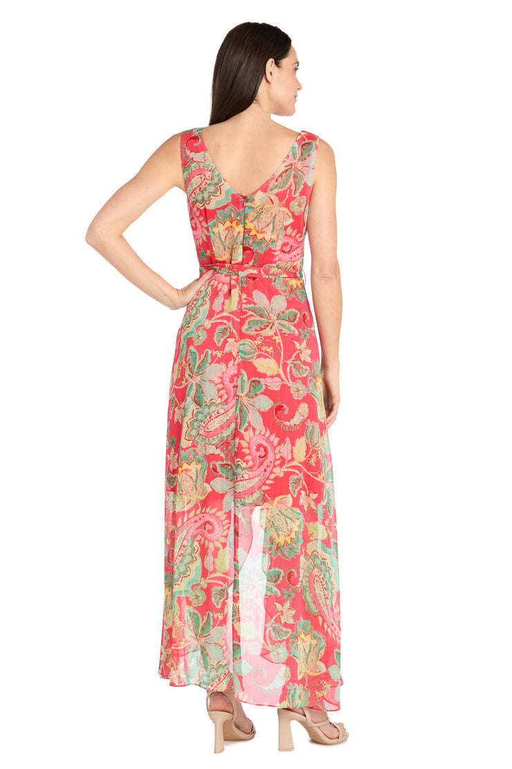 Coral Green High-Low Chiffon Dress - Petite