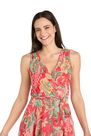 Coral Green High-Low Chiffon Dress - Petite