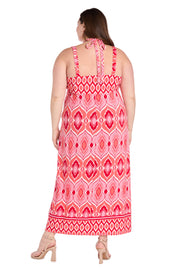 Coral ITY Maxi Dress with Gold Chain Tie - Plus