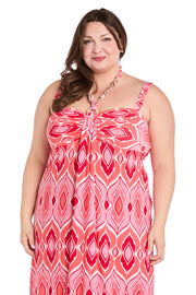 Coral ITY Maxi Dress with Gold Chain Tie - Plus
