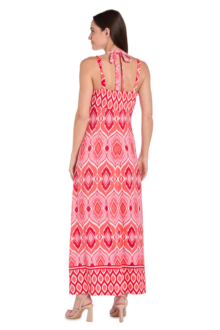 Coral ITY Maxi Dress with Gold Chain Tie