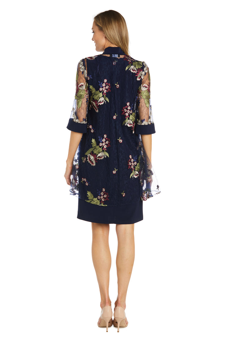 Two Piece Floral Mesh Jacket Dress