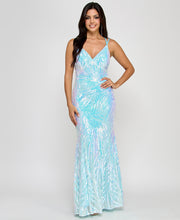 Francesca Feathered Sequin Gown