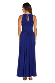 Sleeveless Long Gown With Beaded Waist  - Petite