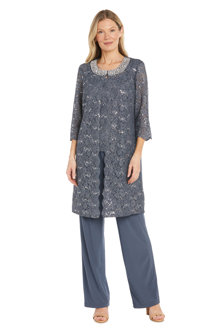 Lace Pantsuit with Pearl Neckline - Petite