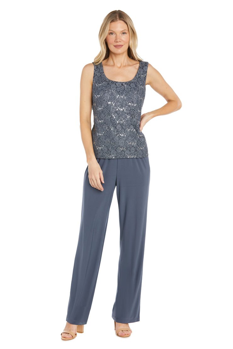 Lace Pantsuit with Pearl Neckline - Petite
