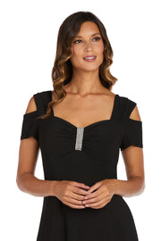 Evening Gown with Thigh Slit and Diamante Detail