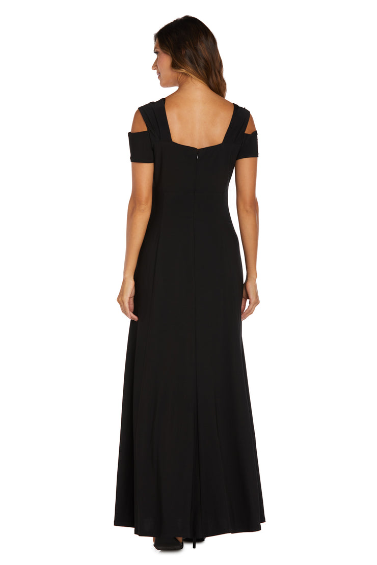Evening Gown with Thigh Slit and Diamante Detail