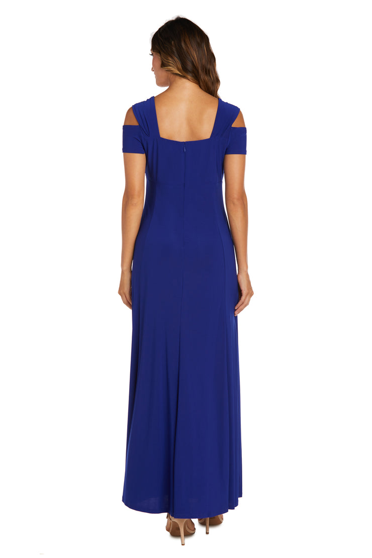 Evening Gown with Thigh Slit and Diamante Detail