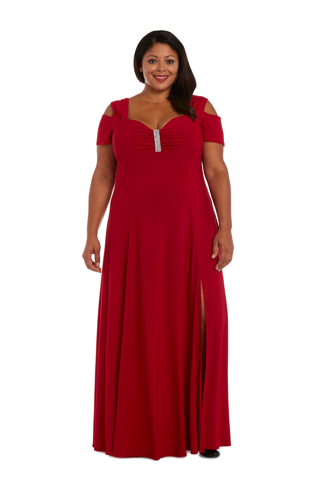 R & M Richards Plus Size Rhinestone-Detail Gown