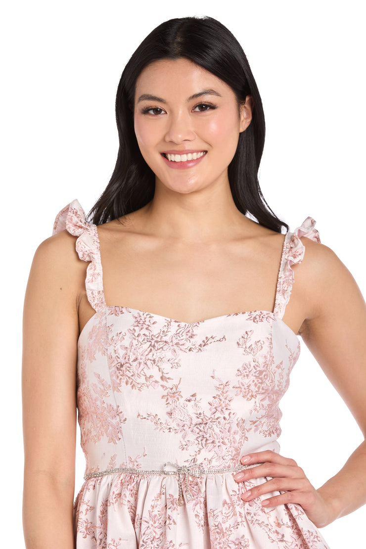 Jackie Jacquard Ruffle Mini Dress