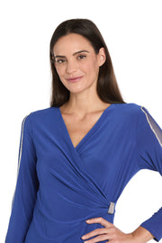 Cocktail Dress With Rhinestone Arm Detail & Sheer Inserts - Petite