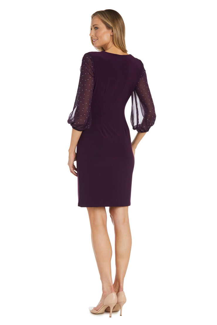 Cocktail Dress With Sheer Balloon Sleeves